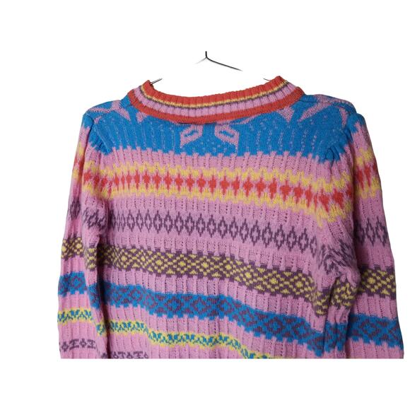 New Easel Los Angeles Fair Isle Knit Sweater Small Multicolor Soft Pullover - Picture 9 of 13